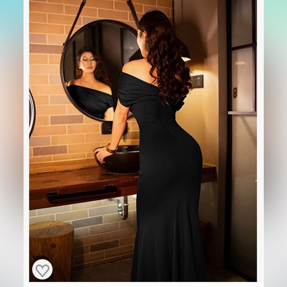 Maxi Long Formal Ruffle Sleeve Off Shoulder Sheath Bodycon Slim Slit Sexy Evening Party Dresses